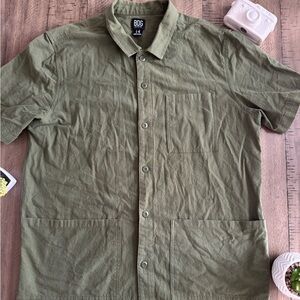 BDG Olive Green Casual Button Down Shirt 100%Cotton